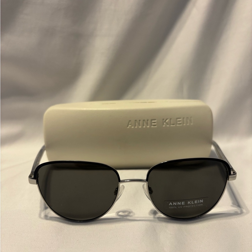 Brand New Anne Klein Dark Lens Sunglasses with White Case